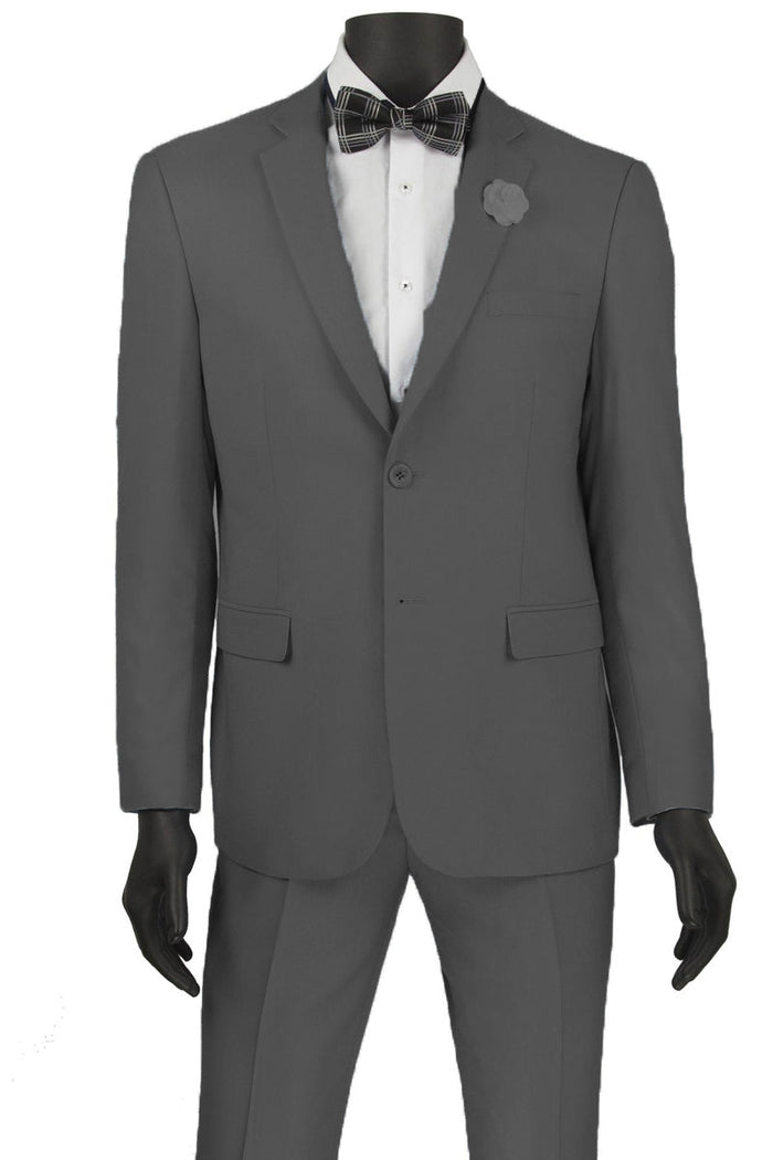 Mens Ultra Slim Fit Wool Feel Suit in Indigo by Vinci