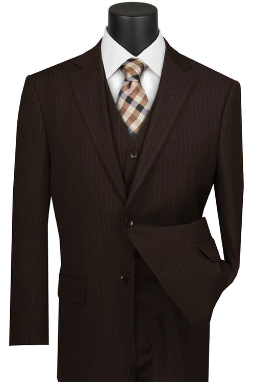 Mens Classic Vested Shiny Sharkskin Suit in Black by Vinci
