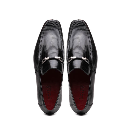 Marco Di Milano Fabro Lizard Bit Loafers Black