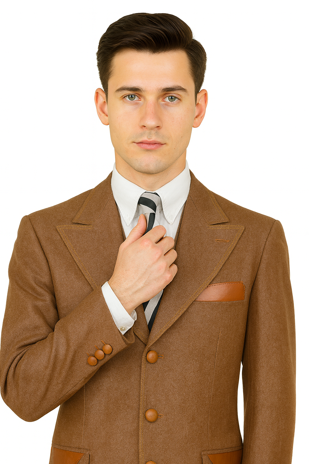 Denim Suit - Cotton Fabric Vested Suit - 3 Pieces Suit - Vested Fancy Suit