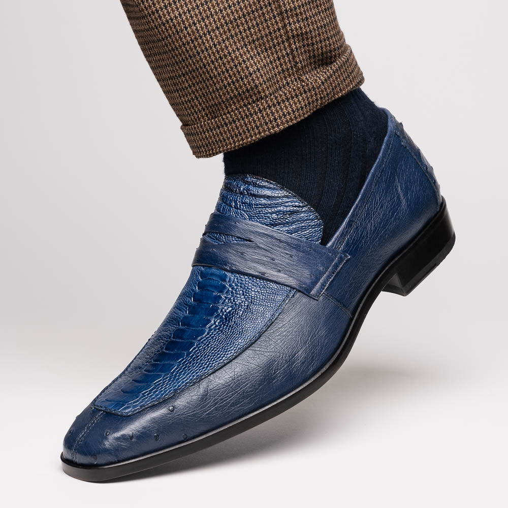Marco Di Milano Fangio Denim Blue Leather Loafer