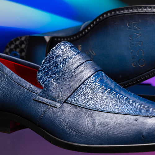 Marco Di Milano Fangio Denim Blue Leather Loafer