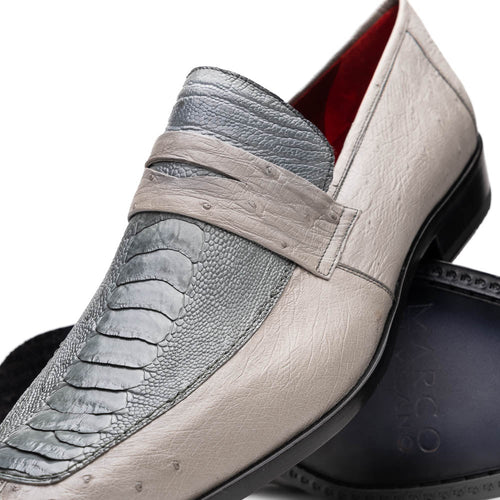 Marco_Di_Milano Fangio Gray Leather Loafers