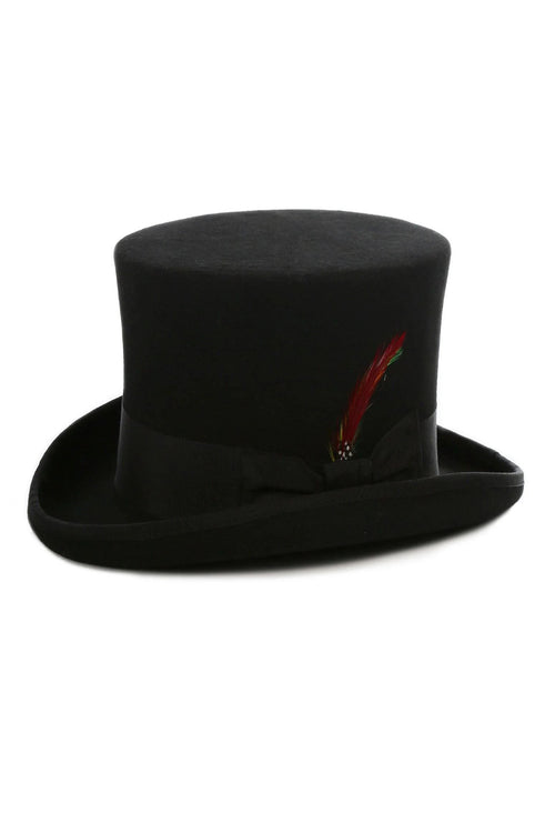 Black Premium Wool Top Hat by Ferrecci