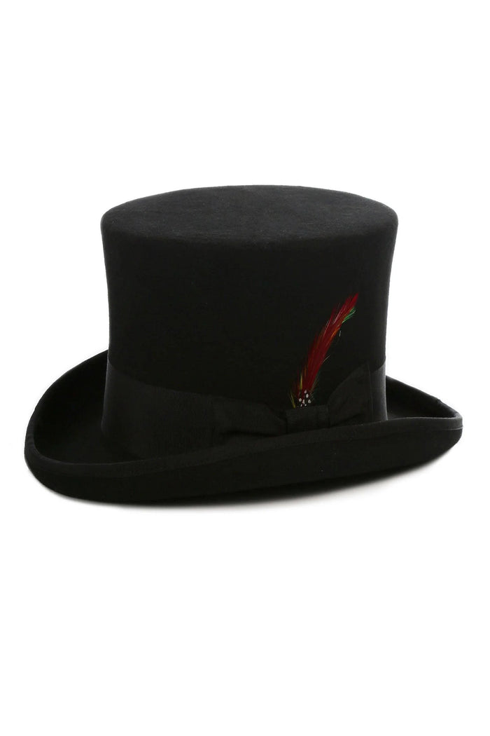 Black Premium Wool Top Hat by Ferrecci