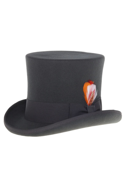 Charcoal Premium Wool Top Hat by Ferrecci
