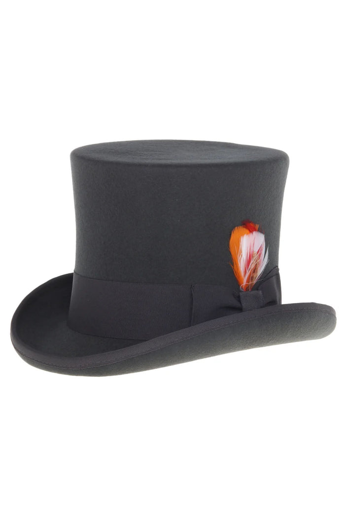 Charcoal Premium Wool Top Hat by Ferrecci