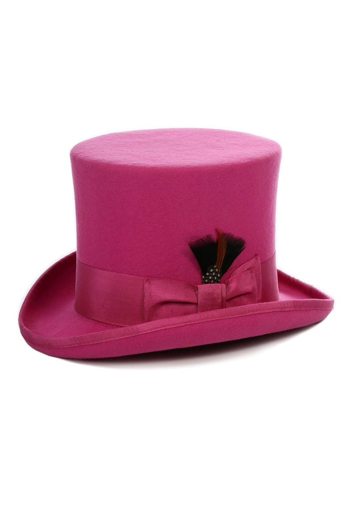 Fuchsia Premium Wool Top Hat by Ferrecciin