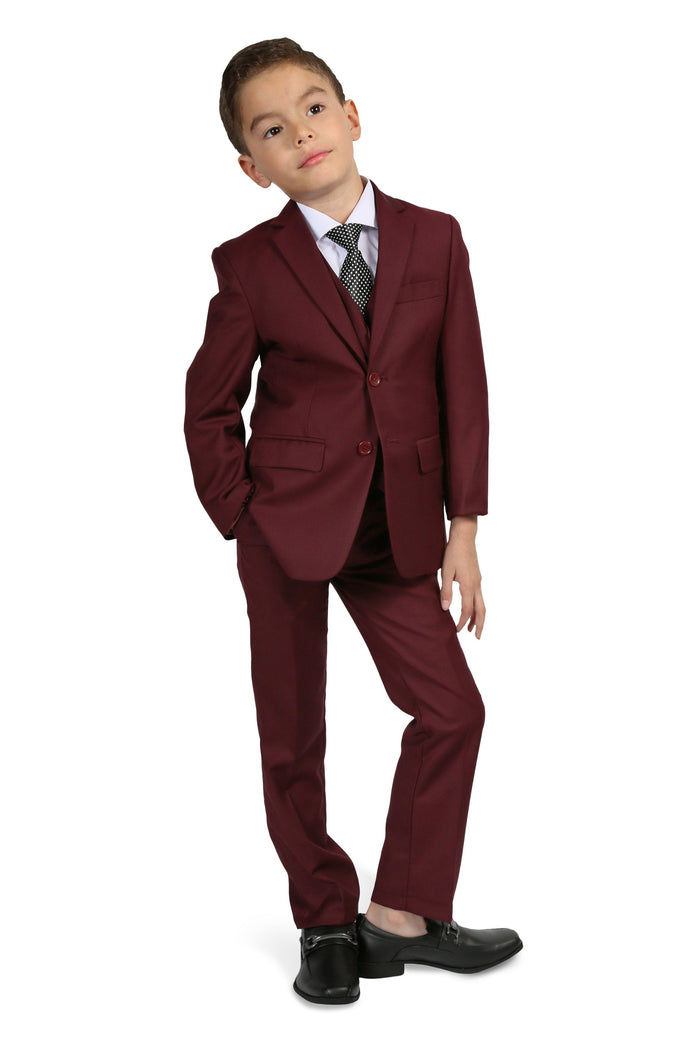 Jax Kids Burgundy Suit 5-Piece Set by Ferrecci