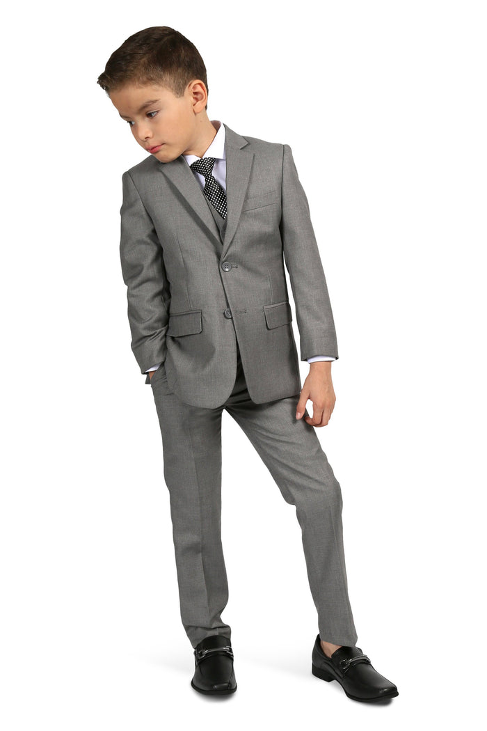 Jax Kids Light Grey Suit 5-Piece Set by Ferrecci
