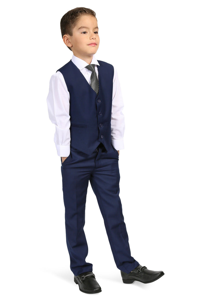Jax Kids Navy Suit 5-Piece Set by Ferrecci