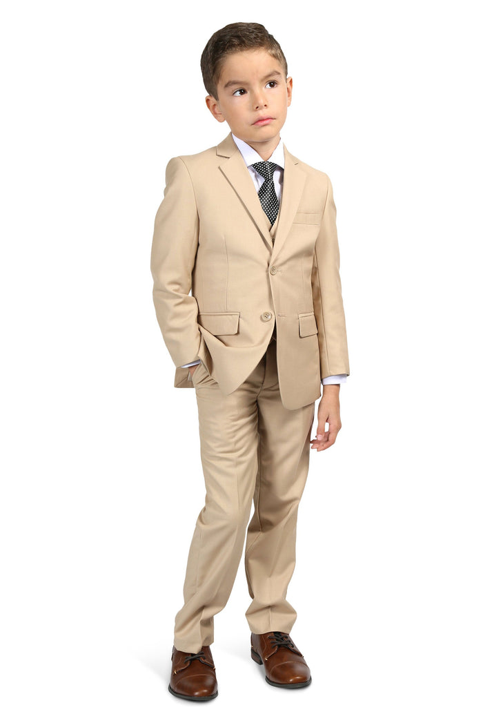 Jax Kids Tan Suit 5-Piece Set by Ferrecci