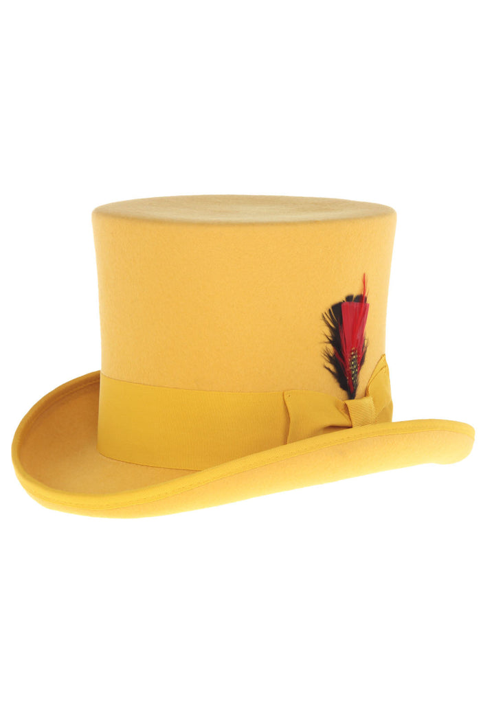 Mustard Premium Wool Top Hat by Ferrecciin