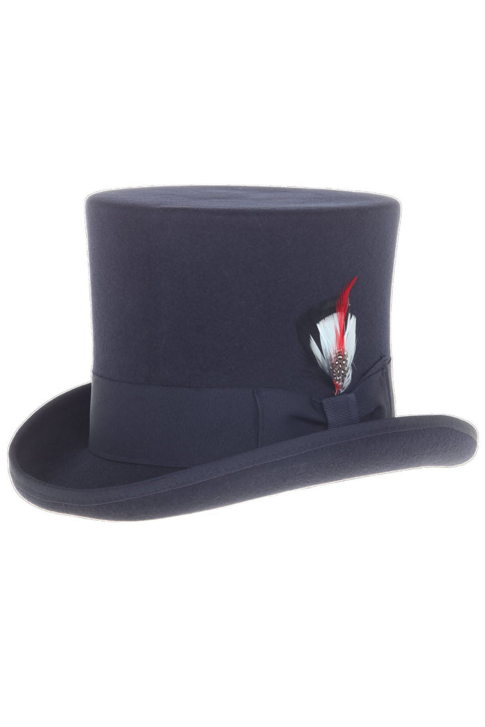 Navy Premium Wool Top Hat by Ferrecciin
