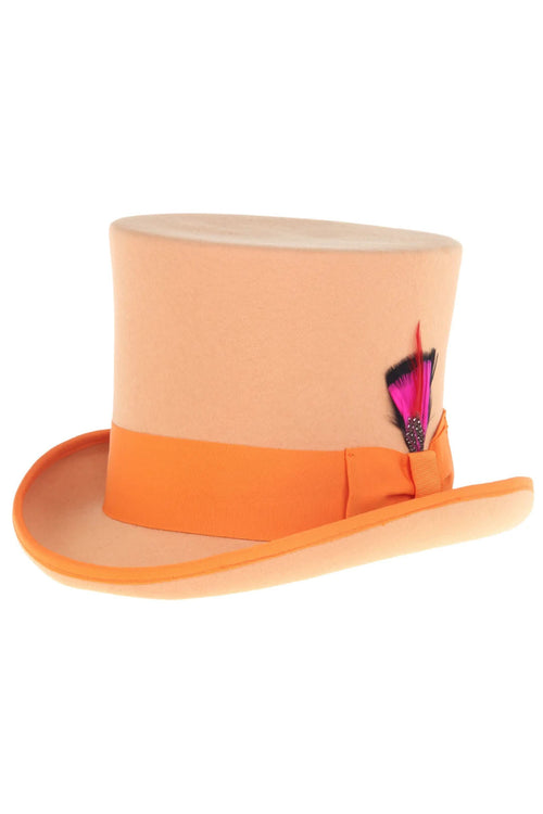 Orange Premium Wool Top Hat by Ferrecci
