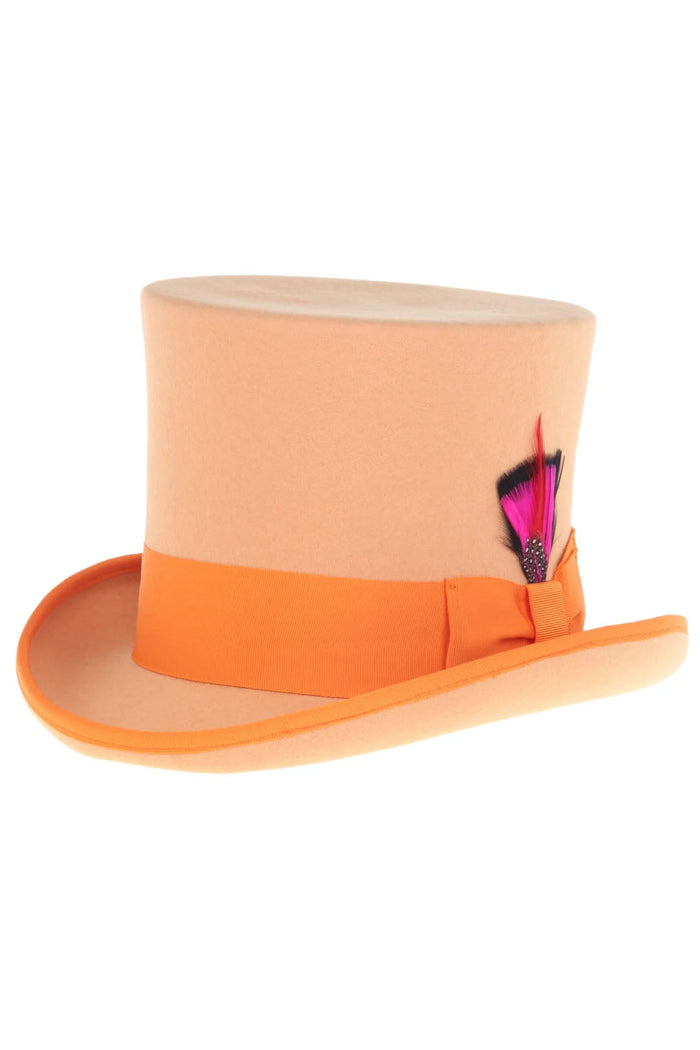 Orange Premium Wool Top Hat by Ferrecci