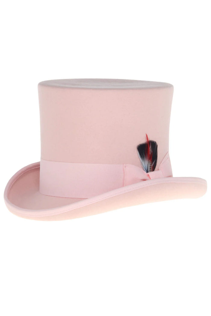 Pink Premium Wool Top Hat by Ferrecci