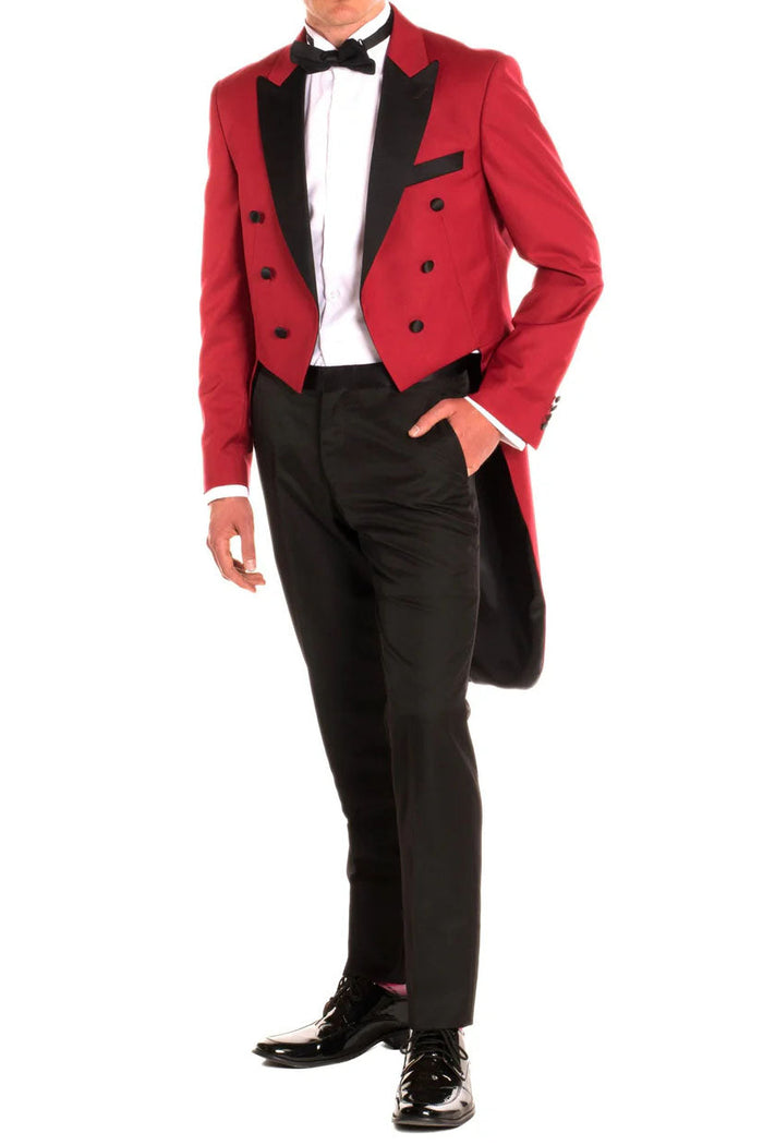 Showtime Red Tailcoat Tuxedo (2-Piece Set) by Ferrecci