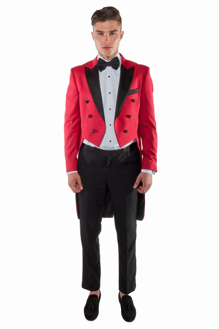 Showtime Red Tailcoat Tuxedo (2-Piece Set) by Ferrecci
