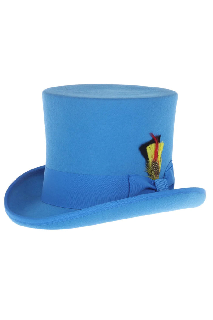 Blue Premium Wool Top Hat by Ferrecci