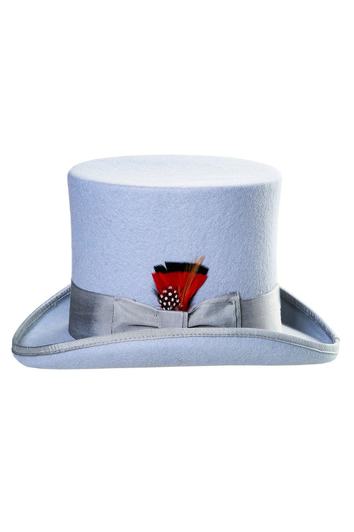 Sky Blue Premium Wool Top Hat by Ferrecciin