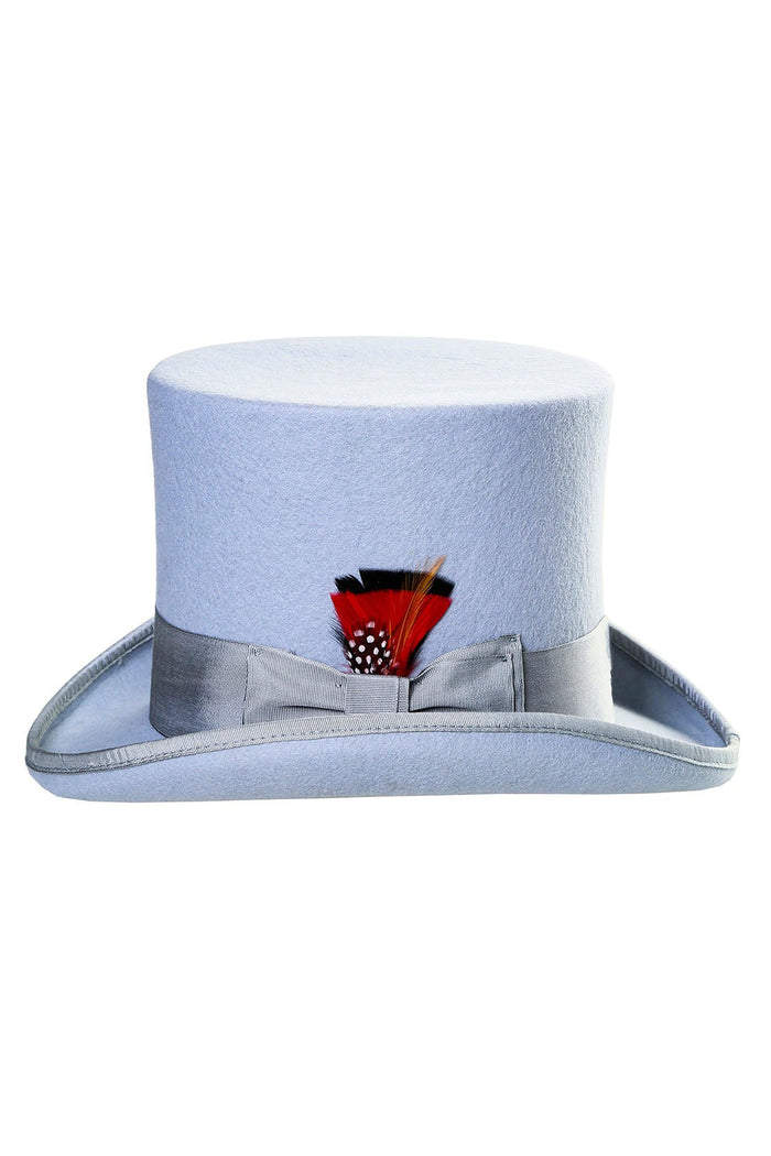 Sky Blue Premium Wool Top Hat by Ferrecciin