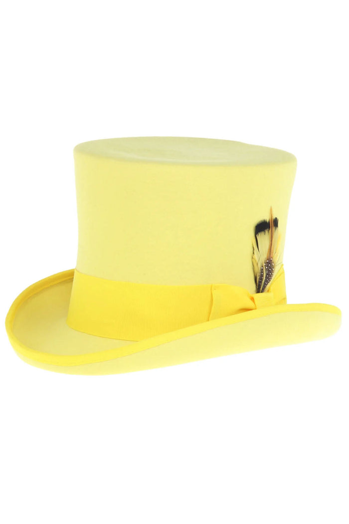 Yellow Premium Wool Top Hat by Ferrecciin