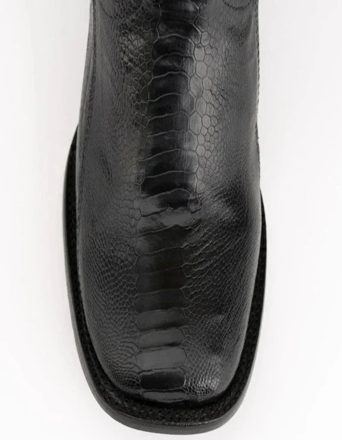 Ferrini Men's Nash Ostrich Leg Boots Handcrafted - Black Ferrini USA