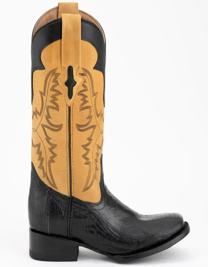 Ferrini Men's Nash Ostrich Leg Boots Handcrafted - Black Ferrini USA