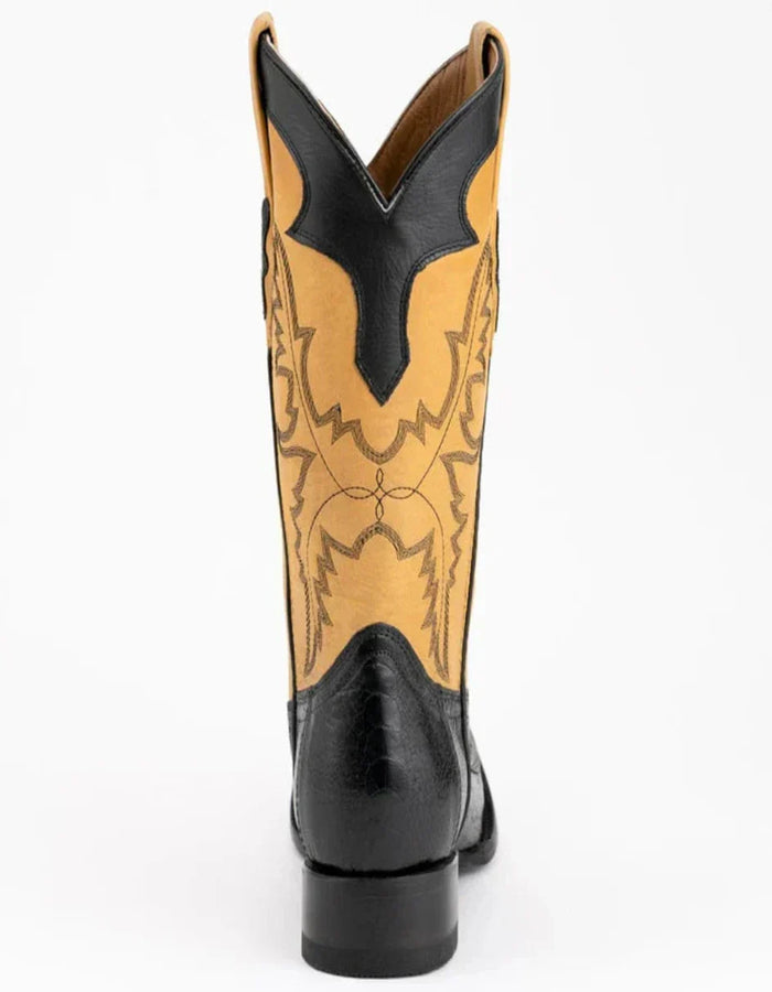 Ferrini Men's Nash Ostrich Leg Boots Handcrafted - Black Ferrini USA