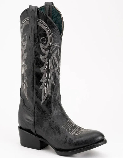 Ferrini Men's Remington Leather Round Toe Boots Handcrafted Black Ferrini USA