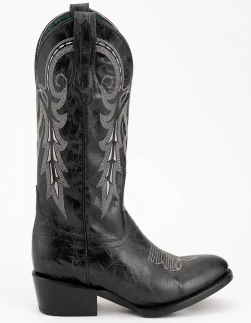 Ferrini Men's Remington Leather Round Toe Boots Handcrafted Black Ferrini USA