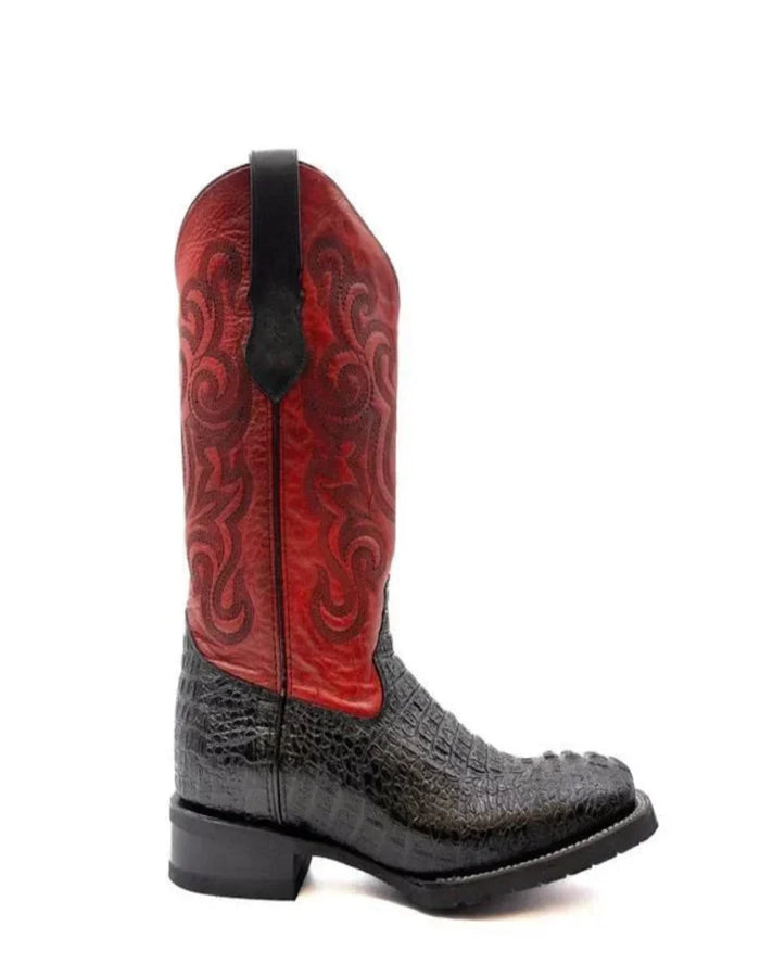 Ferrini Stampede Men's Print Crocodile Boots Handcrafted Black Ferrini USA