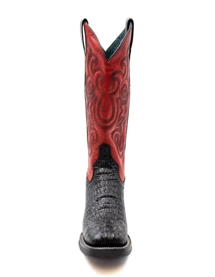 Ferrini Stampede Men's Print Crocodile Boots Handcrafted Black Ferrini USA