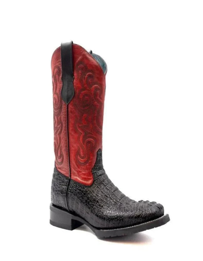 Ferrini Stampede Men's Print Crocodile Boots Handcrafted Black Ferrini USA