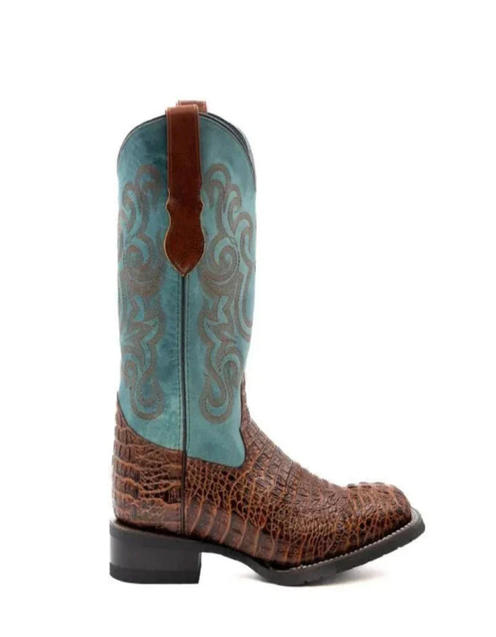 Ferrini Stampede Men's Print Crocodile Boots Handcrafted Sport Rust Ferrini USA