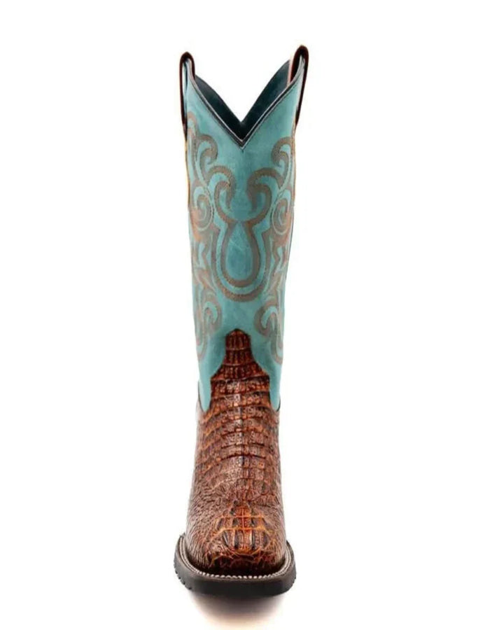 Ferrini Stampede Men's Print Crocodile Boots Handcrafted Sport Rust Ferrini USA