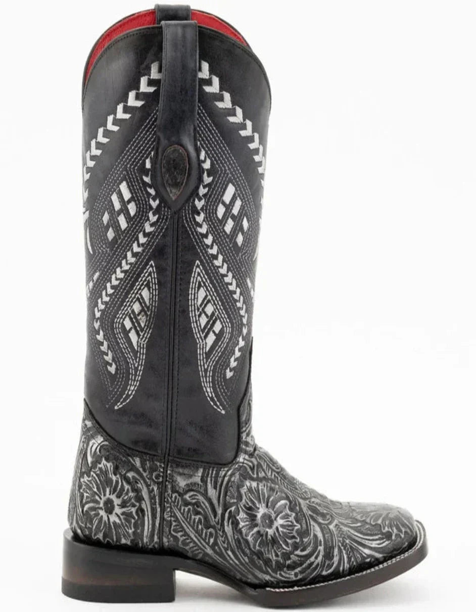 Ferrini Women's Cleopatra Square Toe Boots Handcrafted - Silver Ferrini USA