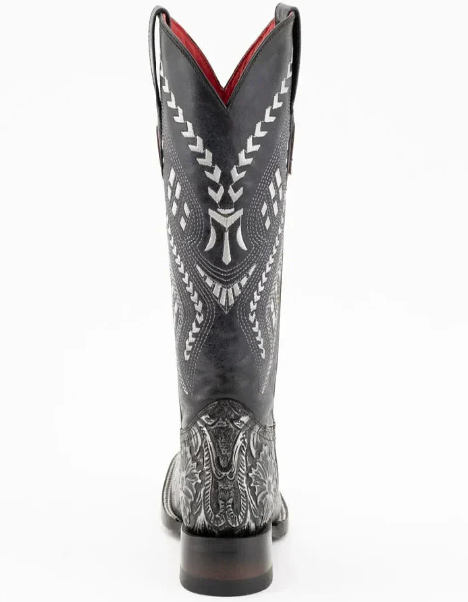 Ferrini Women's Cleopatra Square Toe Boots Handcrafted - Silver Ferrini USA
