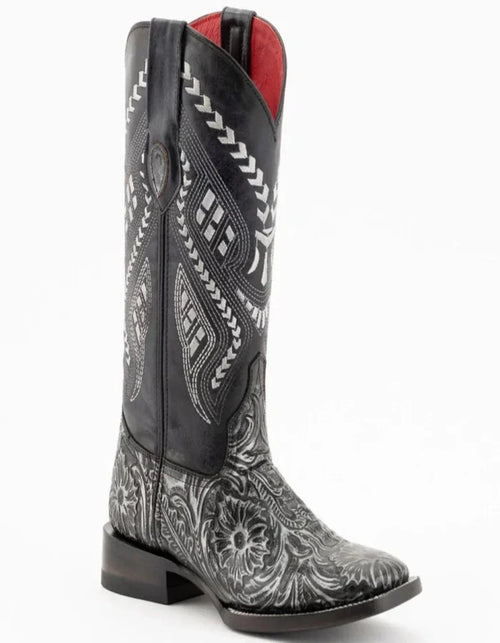 Ferrini Women's Cleopatra Square Toe Boots Handcrafted - Silver Ferrini USA