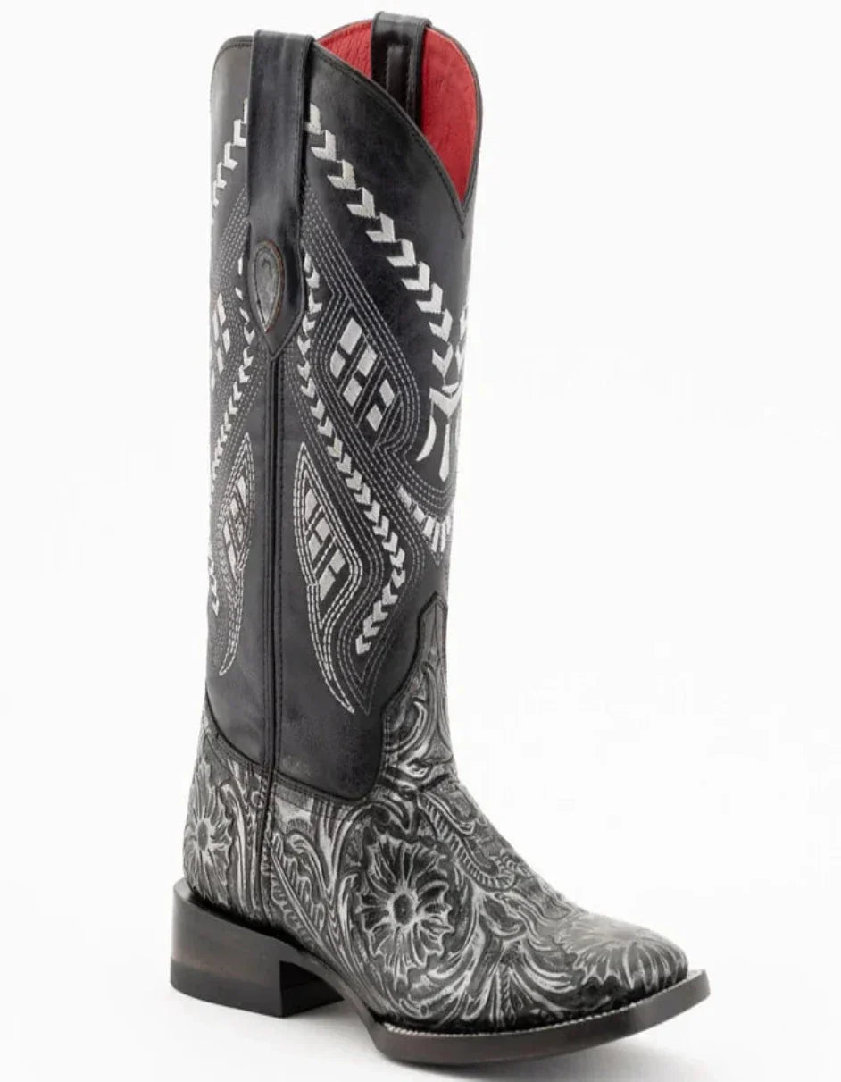 Ferrini Women's Cleopatra Square Toe Boots Handcrafted - Silver Ferrini USA