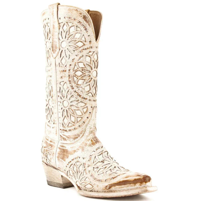 Ferrini Women's Mandala Snip Toe Boots Handcrafted - Shaby Chic Brown 8176110 Ferrini USA