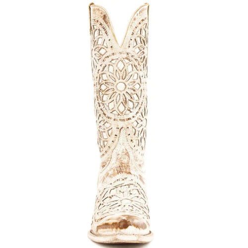 Ferrini Women's Mandala Snip Toe Boots Handcrafted - Shaby Chic Brown 8176110 Ferrini USA