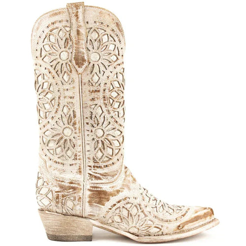 Ferrini Women's Mandala Snip Toe Boots Handcrafted - Shaby Chic Brown 8176110 Ferrini USA