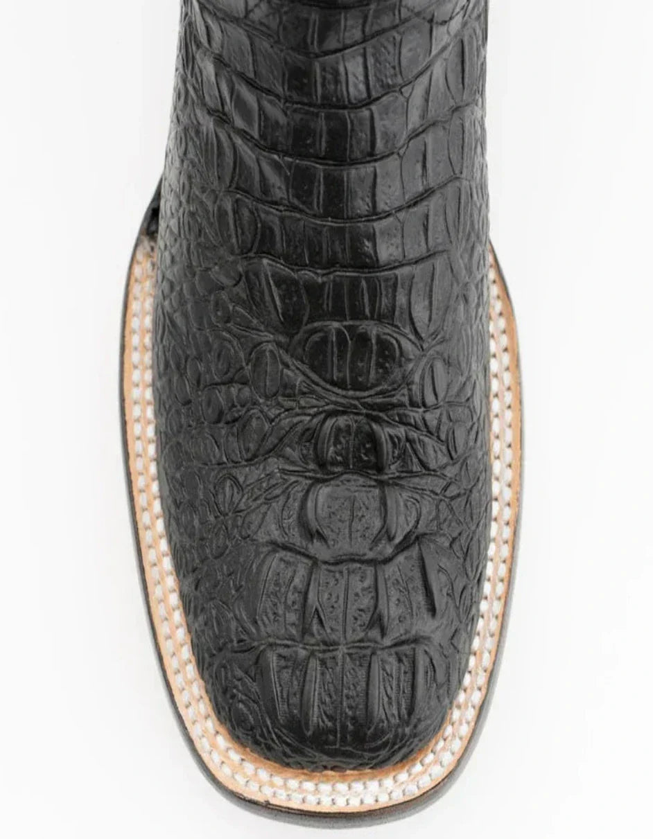 Ferrini Women's Stampede Square Toe Boots Crocodile Print - Black Boots Ferrini USA