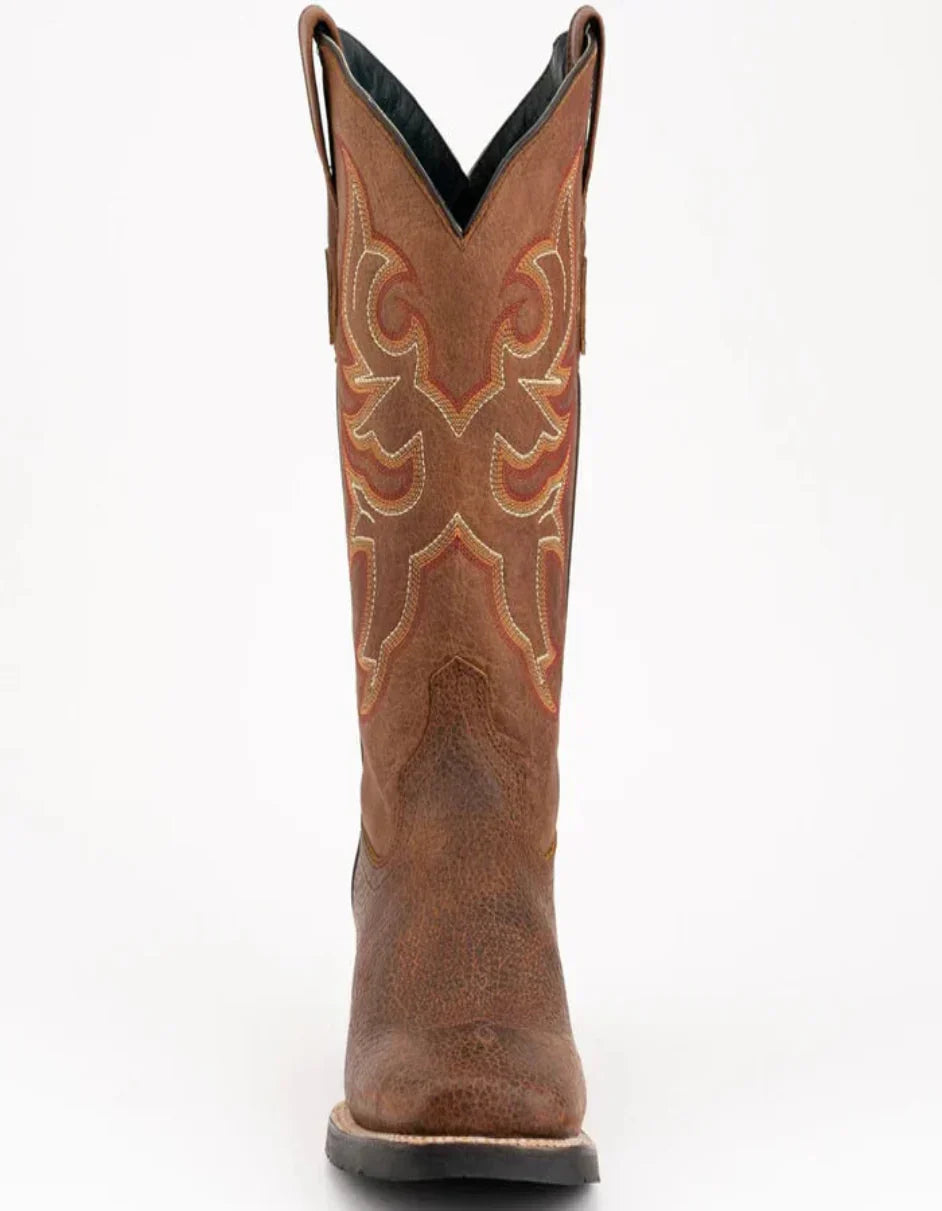 Ferrini Women's Toro Square Toe Boots Handcrafted - Brandy 8299355 by Ferrini USA