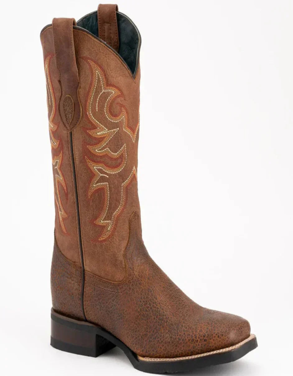 Ferrini Women's Toro Square Toe Boots Handcrafted - Brandy 8299355 by Ferrini USA