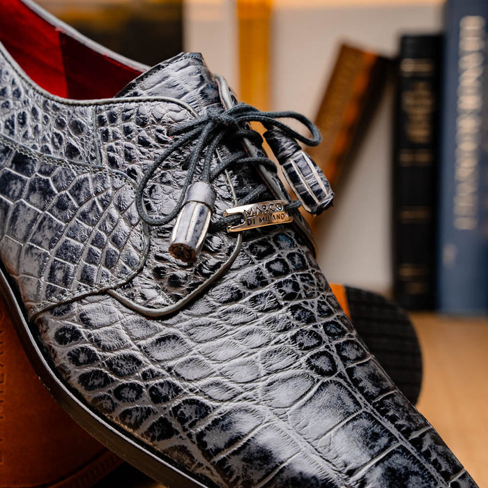 Marco Di Milano Fitipaldi Rustic Gray Leather Shoes