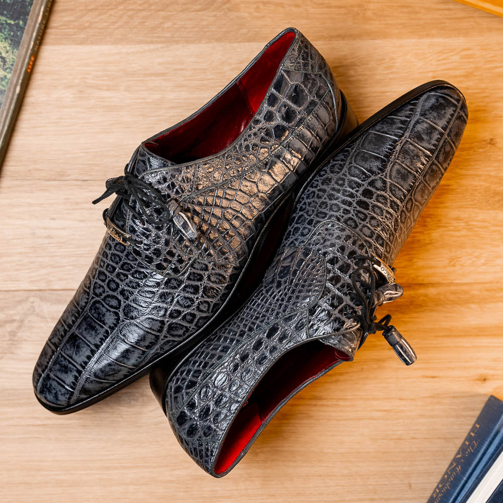 Marco Di Milano Fitipaldi Rustic Gray Leather Shoes