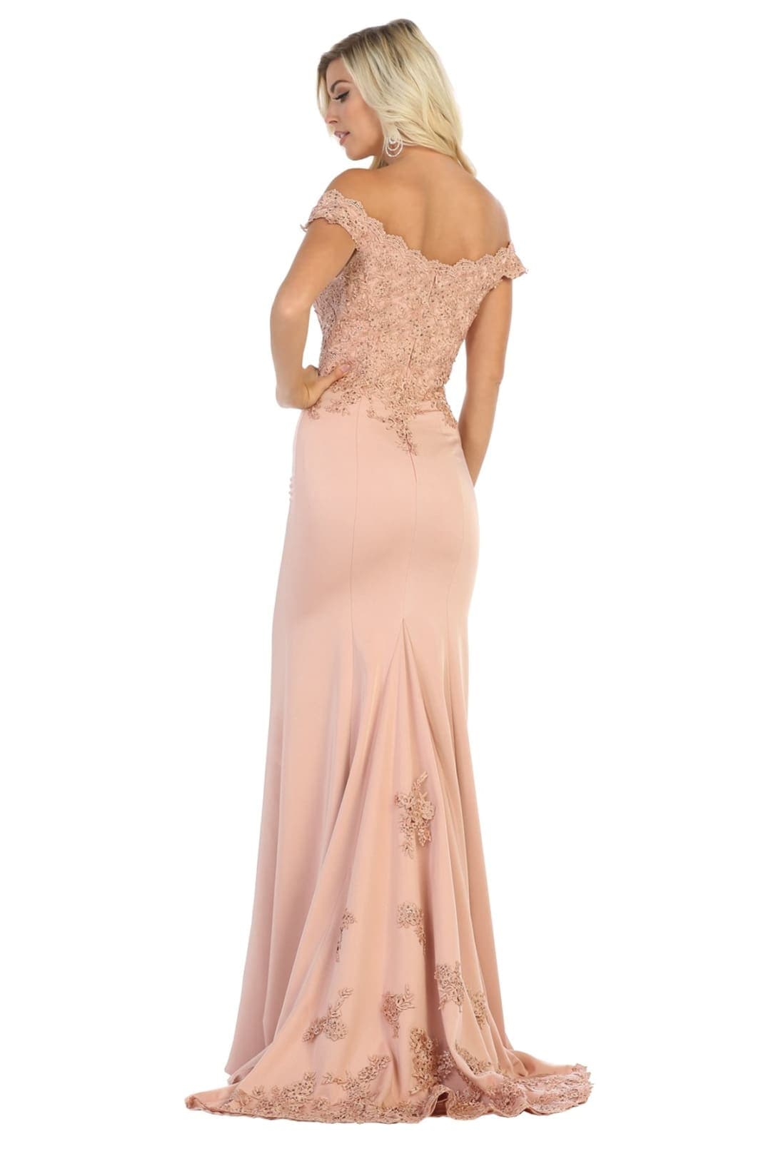 Fitted Evening Gown Mermaid Long Formal Prom Dress by May Queen MQ1675